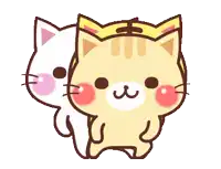 a cartoon drawing of two cats one of which is wearing a tiger costume