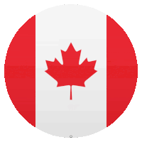 a red and white circle with a maple leaf in the center