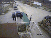 a video of people walking down a street with portal 1 written on the bottom right corner