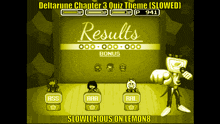a screenshot of a game called deltarune chapter 3 quiz theme