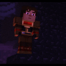 a minecraft character is flying through the air with a smile on his face