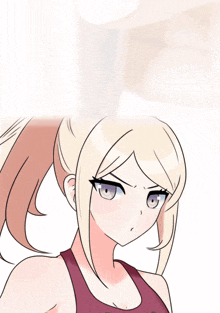a drawing of a girl with a ponytail