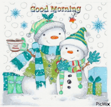 Good Morning Snowman GIF - Good Morning Snowman GIFs