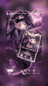 a phone screen shows a picture of a girl and a card that says ' when ' on it
