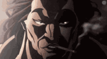 a man is smoking a cigarette in a cartoon .