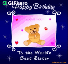 Happy Birthday To The Worlds Best Sister Gifkaro GIF - Happy Birthday To The Worlds Best Sister Gifkaro Hbd My Sister GIFs