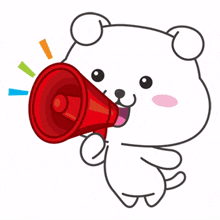 white dog red cheek cute megaphone