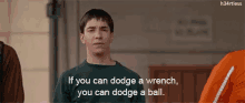 dodgeball justin long wrench cant play dodge ball