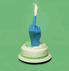 Birthday Cake Middle Finger GIF - Birthday Cake Middle Finger Fire GIFs