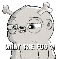 a cartoon drawing of a dog with the words what the fug