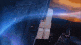 a glowing object is coming out of a person 's pocket