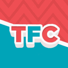 a red white and blue tfc logo on a blue and red background