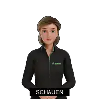 a cartoon woman wearing a black shirt with simax written on it