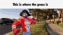 Touch Grass Spider Man GIF