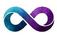 a blue and purple infinity symbol with a white outline