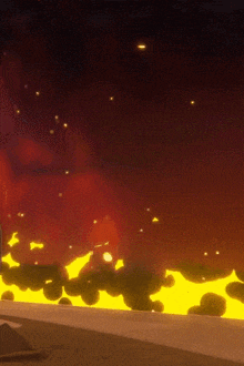 a computer generated image of a fire coming out of a bottle