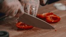 slicing peppers matty matheson cookin somethin best breakfast ever shakshuka dicing peppers