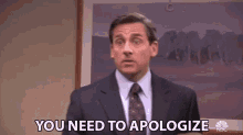 You Need To Apologize Michael Scott GIF - You Need To Apologize Michael Scott Steve Carell GIFs
