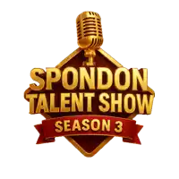 a logo for sponson talent show season 3 with a microphone