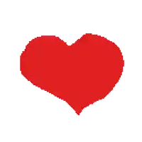 a pixel art of a large red heart on a white background