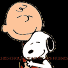 Glad We Are Friends Hug GIF - Glad We Are Friends Hug Snoopy GIFs