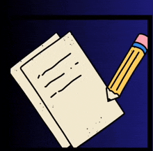 a drawing of a notebook and a pencil with the words wow nic written on it