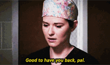 Greys Anatomy April Kepner GIF - Greys Anatomy April Kepner Good To Have You Back Pal GIFs