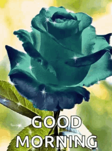Good Morning Green Rose GIF - Good Morning Green Rose Glitters GIFs