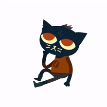 mae thinking png cat night in the woods
