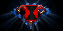 a red superman logo with a black x in the middle