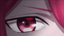 a close up of a person 's eye with red eyes