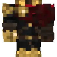 a pixel art of a knight with a red cloak