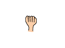 a drawing of a hand giving the middle finger and the words que es den