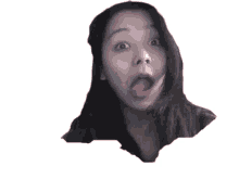 a woman is sticking her tongue out and making a funny face