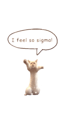 a cat with a speech bubble that says i feel so signal