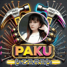 a picture of a girl in a circle with the name paku