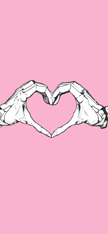a drawing of two hands making a heart shape