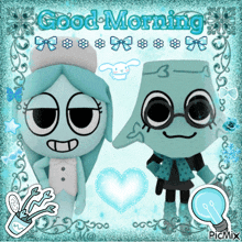 a picture of a girl and a boy with the words good morning