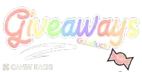 a candy kachi logo that says giveaways and good luck