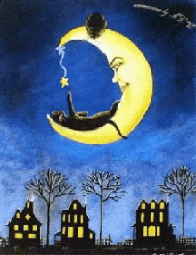 bedtime story cat moon goodnight sleep