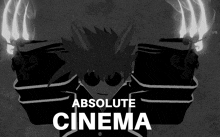 a poster for absolute cinema shows a person holding a torch