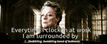 everytime i clock in at work i am surrounded babbling bumbling band of baboons minerva mcgonagall harry potter