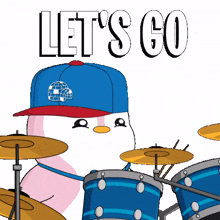music rock lets go penguin playing