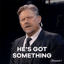 Hes Got Something Peter Schmeichel GIF - Hes Got Something Peter Schmeichel Champions League GIFs