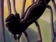 a close up of a person 's foot in a chair