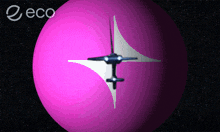 a pink sphere with the word eco in the corner