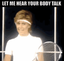 olivia newton john lets get physical let me hear your body talk tennis 80s music