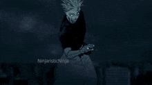a red background with the words ninjaisticninja written on it