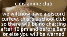 Cnhs Anime Club Anime GIF - Cnhs Anime Club Anime Sleeping GIFs