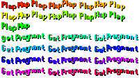 a bunch of text that says get pregnant in different colors